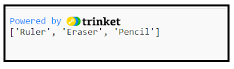 Lists Exercise 4 Output