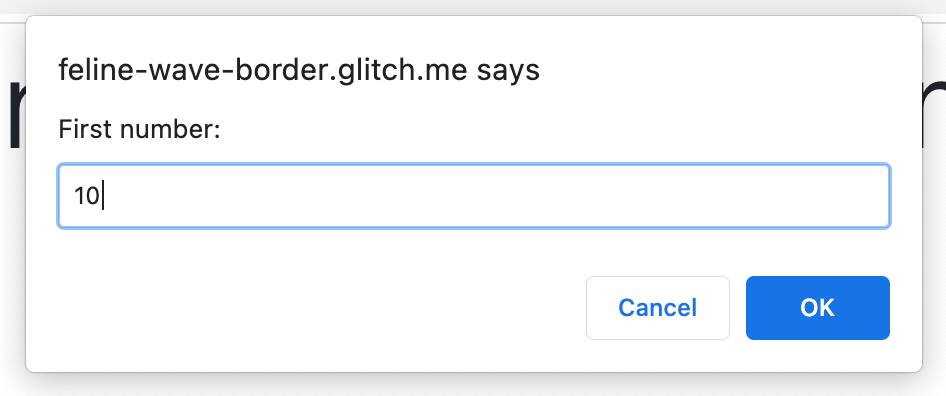 Exercise 1: First number prompt dialog